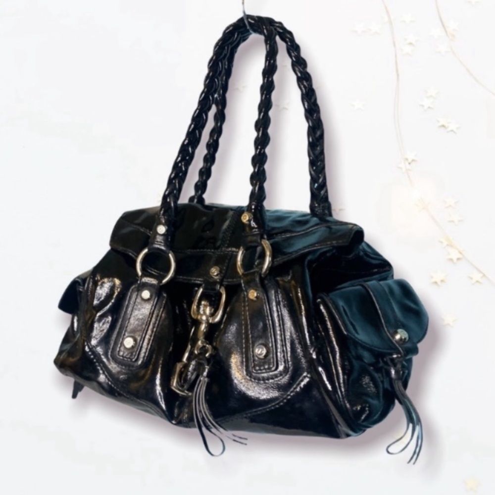 Francesco Biasia Black Patent Leather Purse
